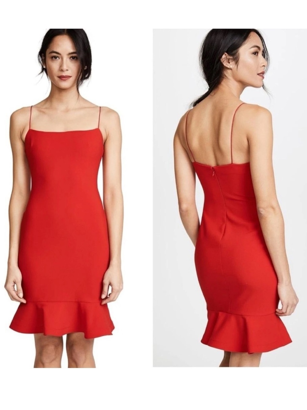 LIKELY Banks Flounced Hem Slip Dress